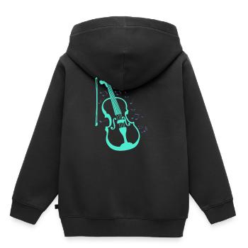 Violine - Kinder Premium Organic Hoodie - Schwarz - Hinten - AI Model Kid Male (0cm)