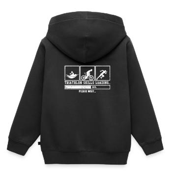Triathlon Skills Loading | Ladebalken Geschenkidee - Kinder Premium Organic Hoodie - Schwarz - Hinten - AI Model Kid Male (0cm)