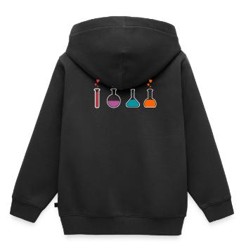 Chemie - Kinder Premium Organic Hoodie - Schwarz - Hinten - AI Model Kid Male (0cm)