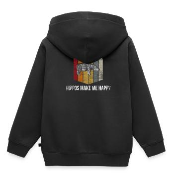 Nilpferde - Kinder Premium Organic Hoodie - Schwarz - Hinten - AI Model Kid Male (0cm)