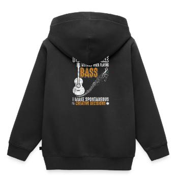 Bassgitarre Kreativ - Kinder Premium Organic Hoodie - Schwarz - Hinten - AI Model Kid Male (0cm)