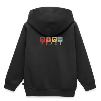 Étoile de David Israël Menorah cadeau rétro - Sweat Premium à capuche enfant bio - noir - Dos - AI Model Kid Male (0cm)