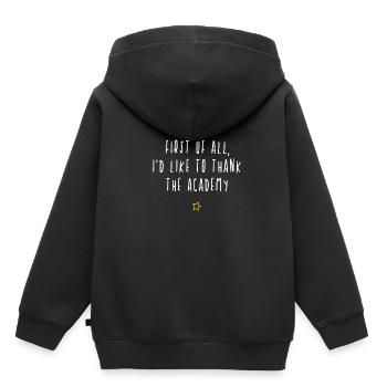 First of all I'd like to thank the Academy - Kinder Premium Organic Hoodie - Schwarz - Hinten - AI Model Kid Male (0cm)