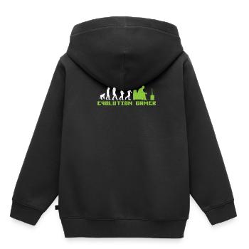 Evolution Gamer - Kinder Premium Organic Hoodie - Schwarz - Hinten - AI Model Kid Male (0cm)