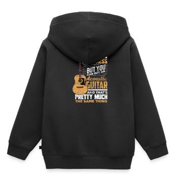 Guitare acoustique guitare - Sweat Premium à capuche enfant bio - noir - Dos - AI Model Kid Male (0cm)