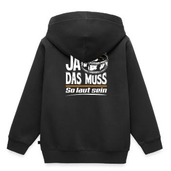 Schlagzeug Trommel - Kinder Premium Organic Hoodie - Schwarz - Hinten - AI Model Kid Male (0cm)