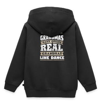 Oma Line Dance - Kinder Premium Organic Hoodie - Schwarz - Hinten - AI Model Kid Male (0cm)