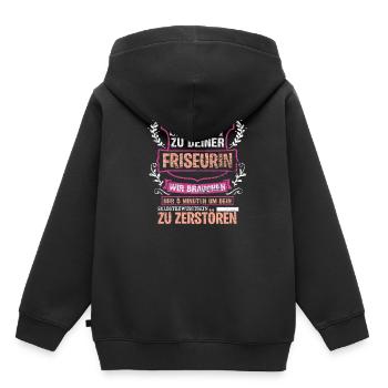 Friseurin - Kinder Premium Organic Hoodie - Schwarz - Hinten - AI Model Kid Male (0cm)