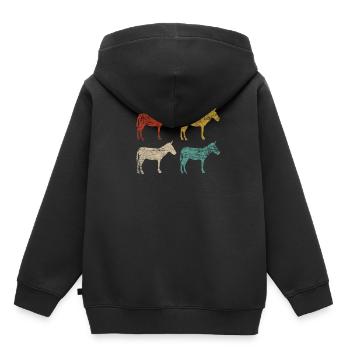 Animal de ferme âne - Sweat Premium à capuche enfant bio - noir - Dos - AI Model Kid Male (0cm)
