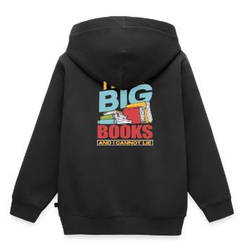 Buch - Kinder Premium Organic Hoodie - Schwarz - Hinten - AI Model Kid Male (0cm)