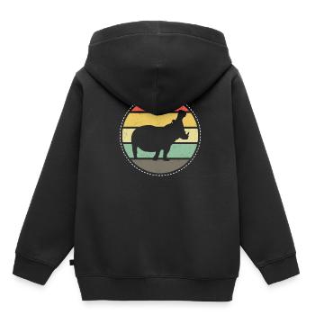 Nilpferd Afrika - Kinder Premium Organic Hoodie - Schwarz - Hinten - AI Model Kid Male (0cm)