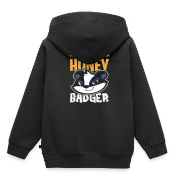 Honigdachs - Kinder Premium Organic Hoodie - Schwarz - Hinten - AI Model Kid Male (0cm)