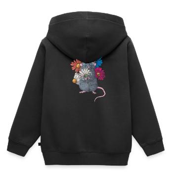Rate rongeur - Sweat Premium à capuche enfant bio - noir - Dos - AI Model Kid Male (0cm)