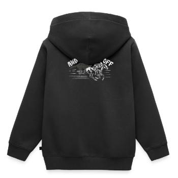Chevaux courses de chevaux - Sweat Premium à capuche enfant bio - noir - Dos - AI Model Kid Male (0cm)