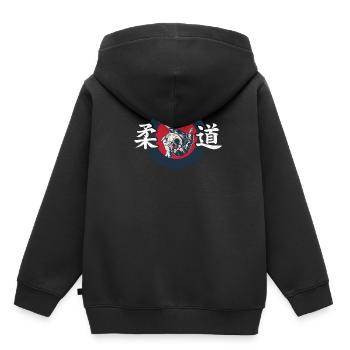 Judo Kampfsport - Kinder Premium Organic Hoodie - Schwarz - Hinten - AI Model Kid Male (0cm)