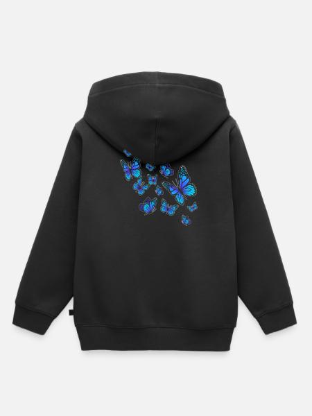 Schmetterling Fliegen - Kinder Premium Organic Hoodie - Schwarz