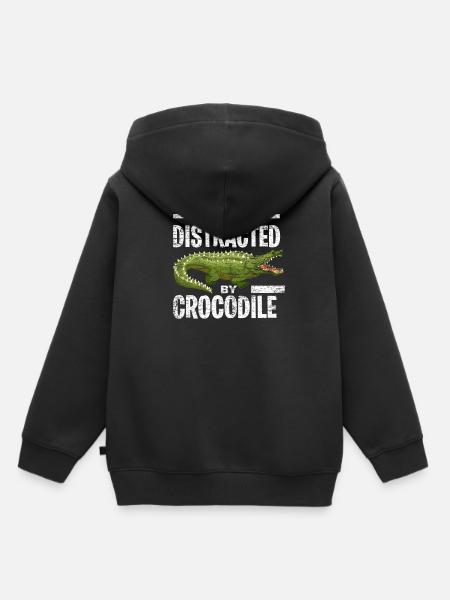 Krokodil Raubtier - Kinder Premium Organic Hoodie - Schwarz