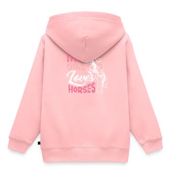 Les chevaux adorent - Sweat Premium à capuche enfant bio - rose - Dos - AI Model Kid Female (0cm)