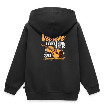 Violine Orchester - Kinder Premium Organic Hoodie - Schwarz - Hinten - AI Model Kid Male (0cm)
