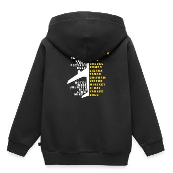 Pilot Flugsport - Kinder Premium Organic Hoodie - Schwarz - Hinten - AI Model Kid Male (0cm)