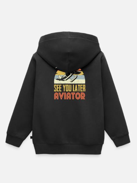 Pilot Aviation - Kinder Premium Organic Hoodie - Schwarz
