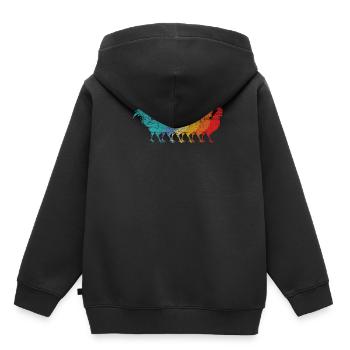Poulets au poulet - Sweat Premium à capuche enfant bio - noir - Dos - AI Model Kid Male (0cm)
