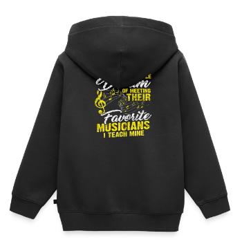 Professeurs de musique - Sweat Premium à capuche enfant bio - noir - Dos - AI Model Kid Male (0cm)