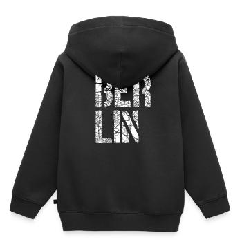 Berlin - Kids Premium Organic Hoodie - black - Back - AI Model Kid Male (0cm)