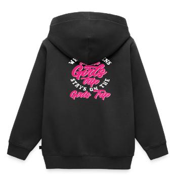 Femmes groupe de filles cadeau de voyage - Sweat Premium à capuche enfant bio - noir - Dos - AI Model Kid Male (0cm)