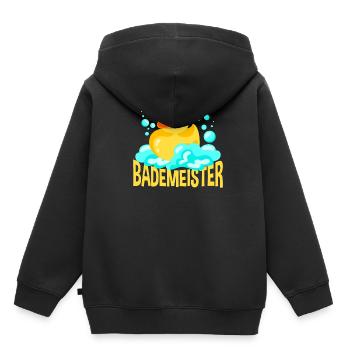 Bademeister - Kinder Premium Organic Hoodie - Schwarz - Hinten - AI Model Kid Male (0cm)