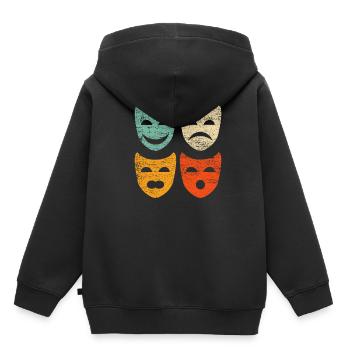 Theater mask retro - Kids Premium Organic Hoodie - black - Back - AI Model Kid Male (0cm)