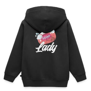 Seife machen Frau - Kinder Premium Organic Hoodie - Schwarz - Hinten - AI Model Kid Male (0cm)