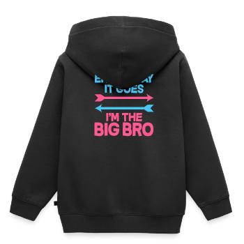 Le sexe des frères et sœurs révèle une fête de bébé - Sweat Premium à capuche enfant bio - noir - Dos - AI Model Kid Male (0cm)