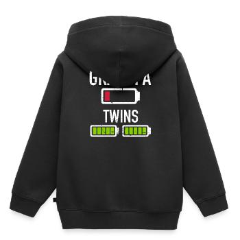 jumeaux - Sweat Premium à capuche enfant bio - noir - Dos - AI Model Kid Male (0cm)