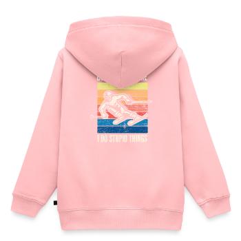 ski - Sweat Premium à capuche enfant bio - rose - Dos - AI Model Kid Female (0cm)