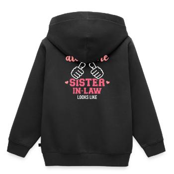 belle-soeur - Sweat Premium à capuche enfant bio - noir - Dos - AI Model Kid Male (0cm)