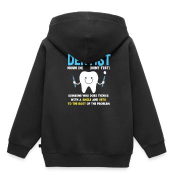 Zahnarzt - Kinder Premium Organic Hoodie - Schwarz - Hinten - AI Model Kid Male (0cm)