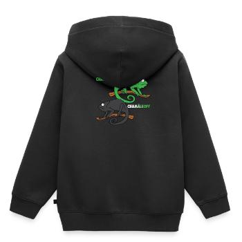 Chamäleon Chameleoff Eidechse Lustig Reptilien - Kinder Premium Organic Hoodie - Schwarz - Hinten - AI Model Kid Male (0cm)