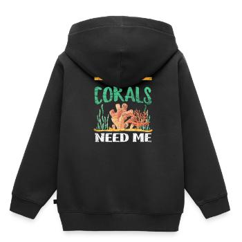 Aquarium Korallen - Kinder Premium Organic Hoodie - Schwarz - Hinten - AI Model Kid Male (0cm)