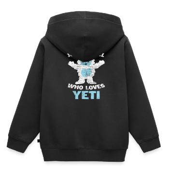 Bigfoot Mädchen Yeti - Kinder Premium Organic Hoodie - Schwarz - Hinten - AI Model Kid Male (0cm)