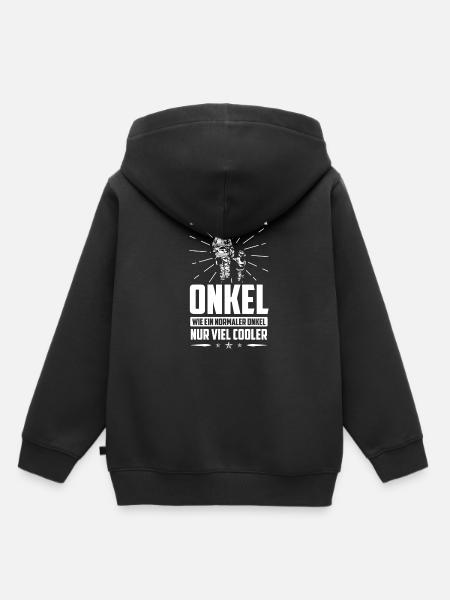 Feuerwehrmann Onkel Spruch Feuerwehr Onkel - Kinder Premium Organic Hoodie - Schwarz
