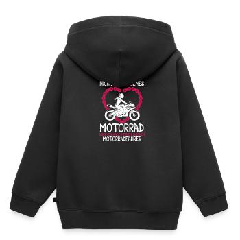 Ich habe zwar nicht mein eigenes Motorrad Bikerin - Kinder Premium Organic Hoodie - Schwarz - Hinten - AI Model Kid Male (0cm)