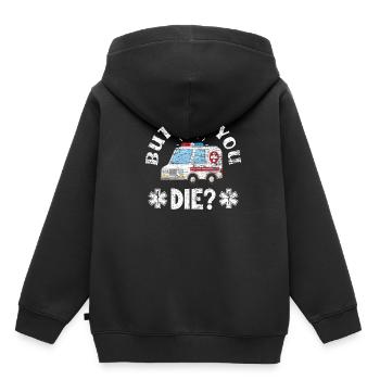 Ambulancier ambulance profession - Sweat Premium à capuche enfant bio - noir - Dos - AI Model Kid Male (0cm)