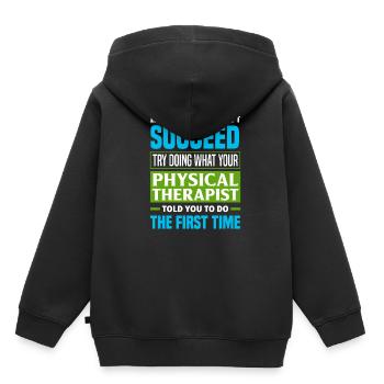 Physiotherapeut Arbeit Patient - Kinder Premium Organic Hoodie - Schwarz - Hinten - AI Model Kid Male (0cm)