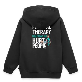 Witziges Physiotherapeut Physiotherapeuten - Kinder Premium Organic Hoodie - Schwarz - Hinten - AI Model Kid Male (0cm)