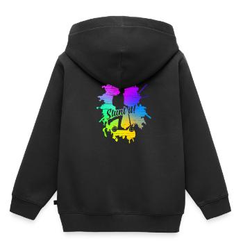 Stunt Scooter vintage retro Stunt It Gifts - Sweat Premium à capuche enfant bio - noir - Dos - AI Model Kid Male (0cm)