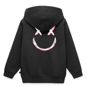 Smile mit X Augen - Kinder Premium Organic Hoodie - Schwarz - Hinten - AI Model Kid Male (0cm)