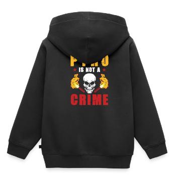 Pyro is not a crime Pyro n’est pas un crime - Sweat Premium à capuche enfant bio - noir - Dos - AI Model Kid Male (0cm)