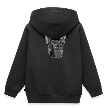 German Shepherd - Sweat Premium à capuche enfant bio - noir - Dos - AI Model Kid Male (0cm)