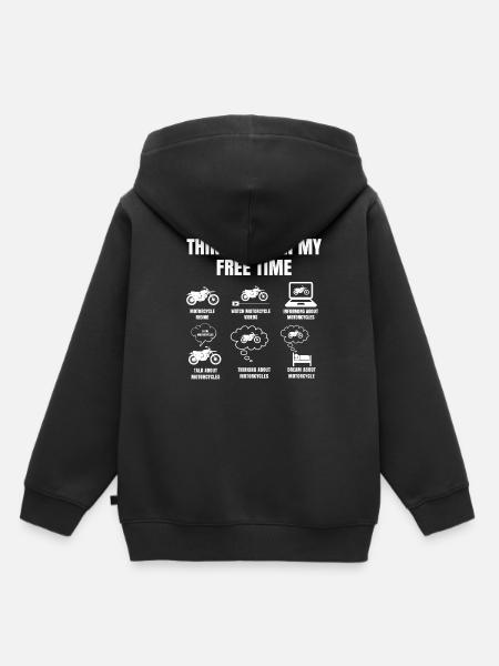 Dingen die ik doe in mijn vrije tijd dirt bike motorfiets - Kinder Premium hoodie biologisch - zwart